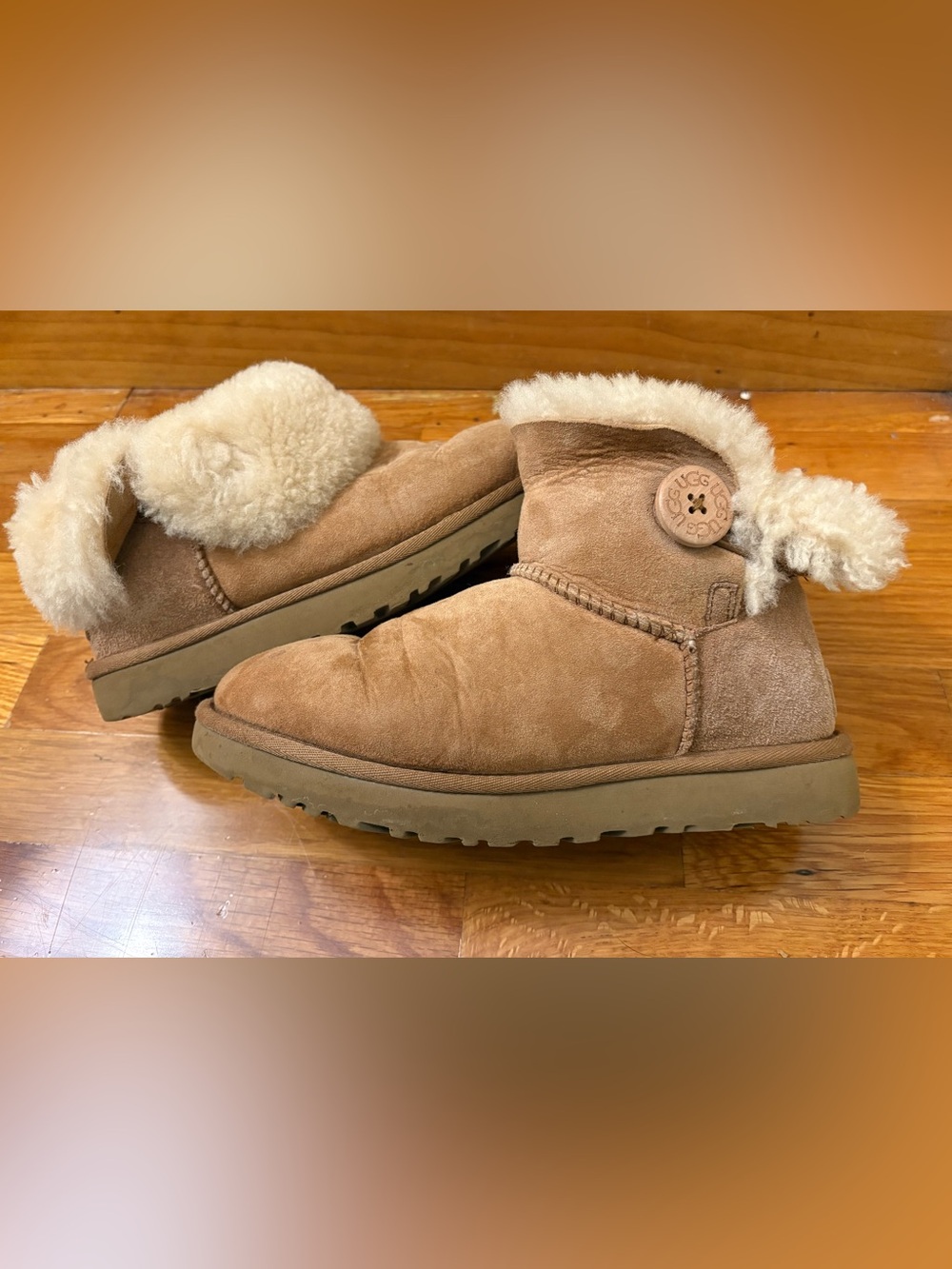 UGG Classic Mini Button Boots in Chestnut